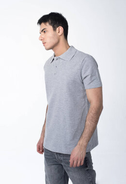 Мужская рубашка ПОЛО серый меланж Мужская рубашка ПОЛО серый меланж